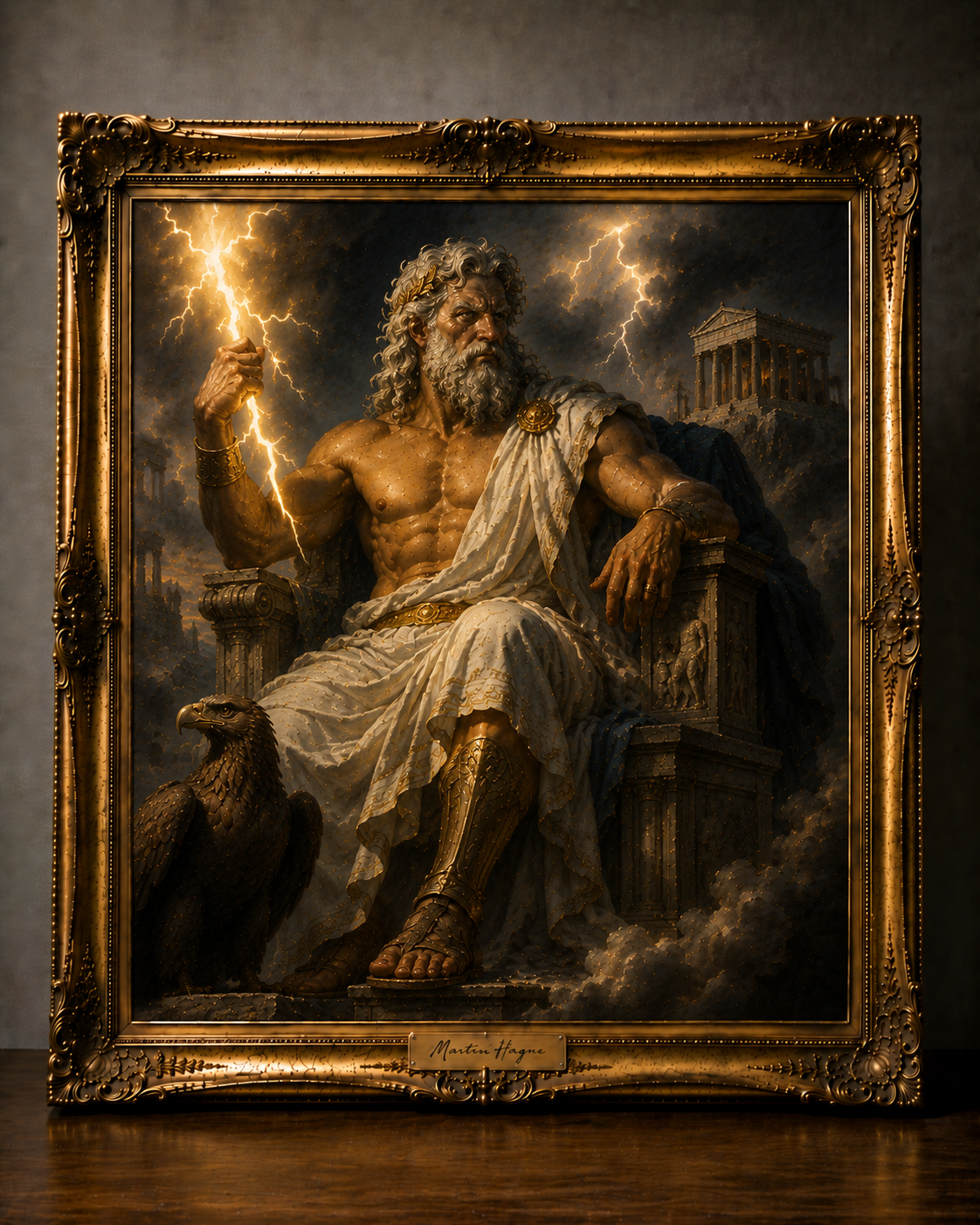 Epic Zeus in a Gilded Frame