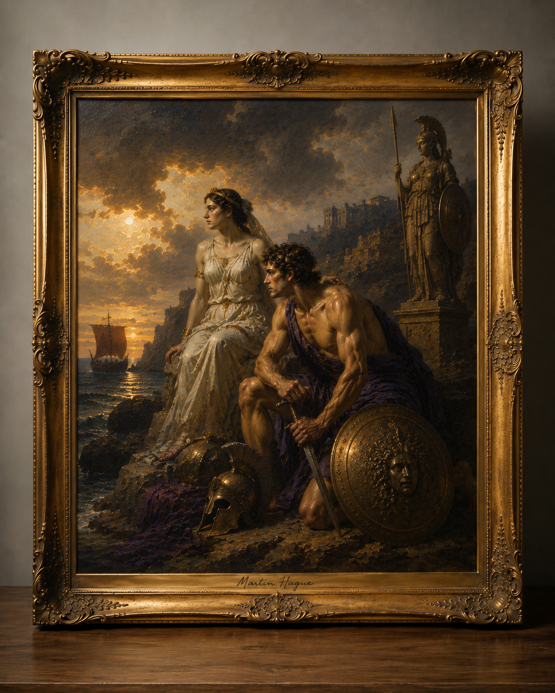 Fiery Coastal Mythology Painting