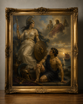Ornate Mythological Painting in Gold Frame