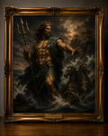Poseidon’s Stormy Golden Seascape